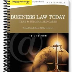 SolutionsManualforCengageAdvantageBooksBusinessLawTodayTheEssentialsTextandSummarizedCases10thEditionbyMiller