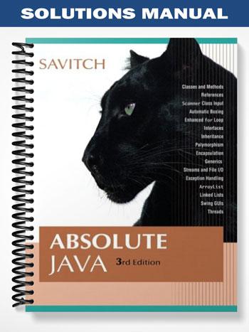 Solutions Manual for Absolute Java 3rd Edition by Walter Savitch
