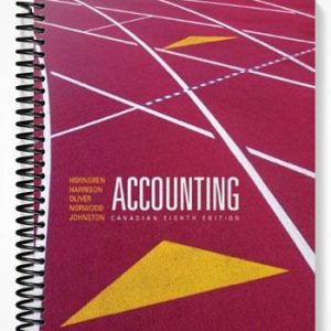 Solutions Manual for Accounting Volume 1 Canadian Edition 8th Edition by Horngren