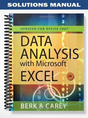 Solutions Manual for Data Analysis with Microsoft Excel Updated for Office 2007 3rd Edition by Berk