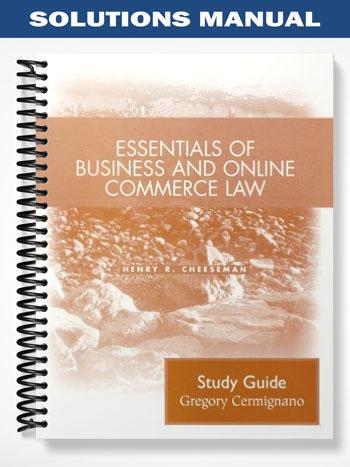 Solutions Manual for Essentials of Business and Online Commerce Law 1st Edition by Henry R