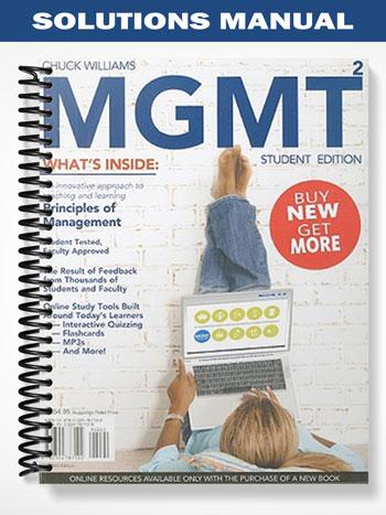 Solutions Manual for MGMT 2009 Edition 2nd Edition by Chuck Williams