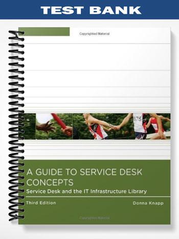 Test Bank for A Guide to Service Desk Concepts 3rd Edition by Donna Knapp