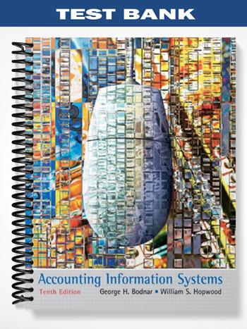 Test Bank for Accounting Information Systems 10th Edition by Bodnar