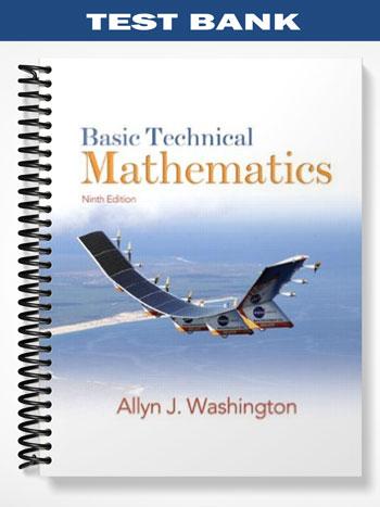 Test Bank for Basic Technical Mathematics 9th Edition by Washington