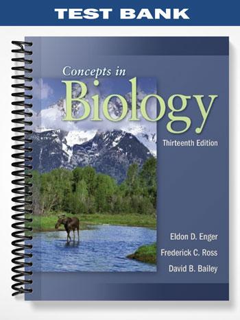 Test Bank for Concepts in Biology 13th Edition by Enger