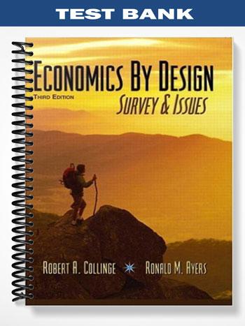 Test Bank for Economics By Design Survey and Issues 3rd Edition by Collinge