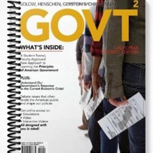Test Bank for GOVT 2011 Edition 2nd Edition by Sidlow