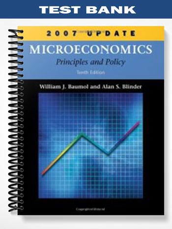 Test Bank for Macroeconomics Principles and Policy 2007 Update 10th Edition by Baumol