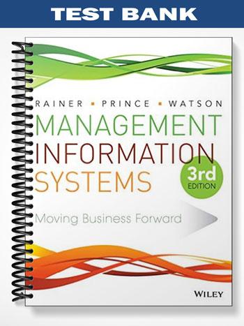 Test Bank for Management Information Systems 3rd Edition by Rainer