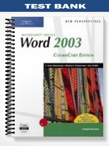 Test Bank for New Perspectives on Microsoft Office Word 2003 Comprehensive 1st Edition by Zimmerman