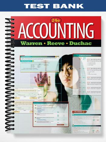 Test Bank for Principles of Accounting International Edition 24th Edition by Reeve
