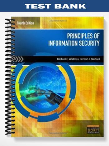 Test Bank for Principles of Information Security 4th Edition by Whitman