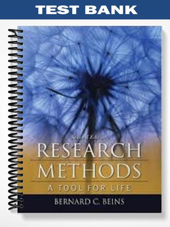 Test Bank for Research Methods A Tool for Life 2nd Edition by Beins