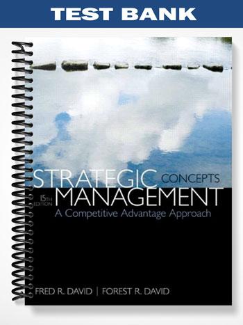 Test Bank for Strategic Management A Competitive Advantage Approach Concepts 15th Edition by David